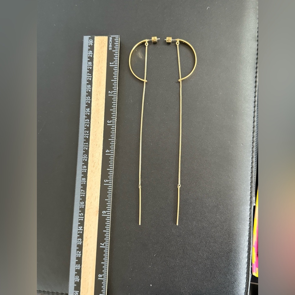 Jenny Bird threaded half hoop earrings in gold - rare - Picture 7 of 7